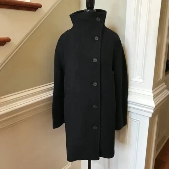 NWT JCREW Villa Cocoon Coat Womens 6 Black Italian Stadium Cloth Wool Jacket NEW - Picture 5 of 11